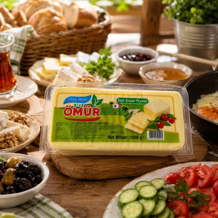 Rize Ömür Eritme Kaşar Peyniri 1000g Rize Ömür Eritme Kaşar Peyniri 1000g