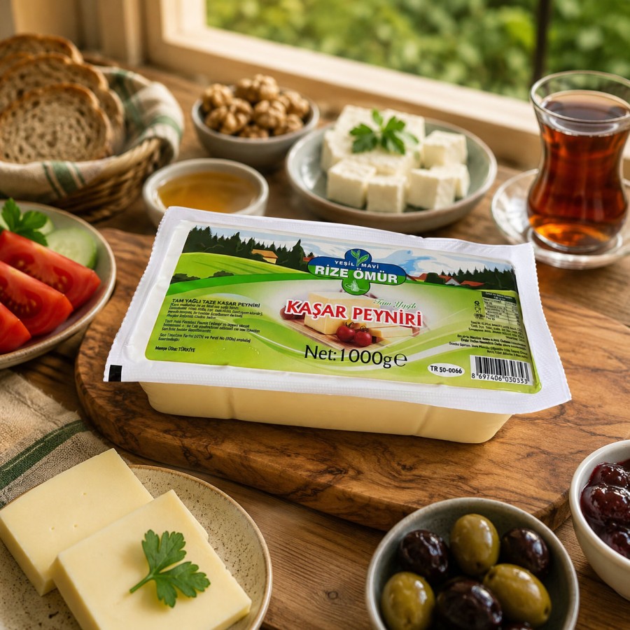 Rize Ömür Kaşar Peyniri 1000g Rize Ömür Kaşar Peyniri 1000g