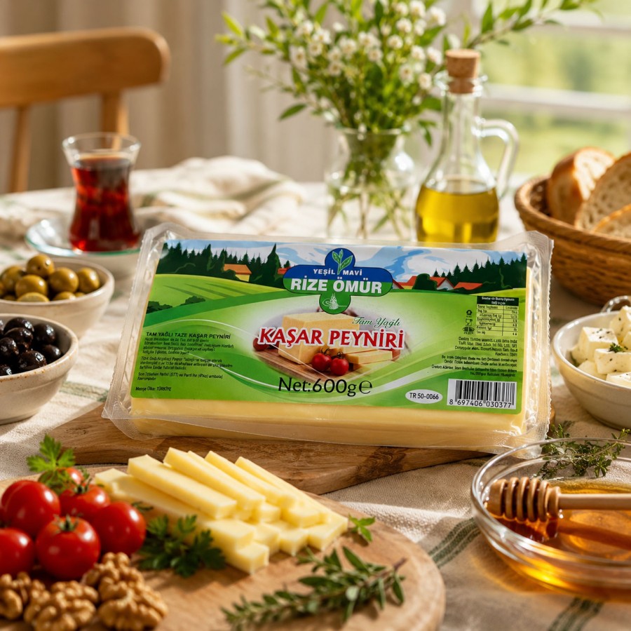 Rize Ömür Kaşar Peyniri 600g Rize Ömür Kaşar Peyniri 600g
