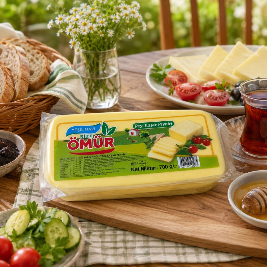 Rize Ömür Eritme Kaşar Peyniri 700g Rize Ömür Eritme Kaşar Peyniri 700g